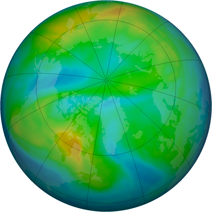 Arctic ozone map for 21 November 2010